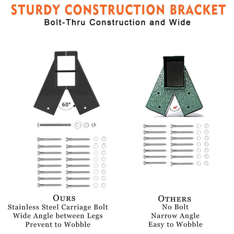 Heavy Duty Swing Set Brackets 10 Inch Bolt Thru Construction Kit For 4x4 Posts And 4x6 Beams With 3mm Steel Thickness Wood End Brackets To Keep Kids Safe In The Backyard Black 2 Pack