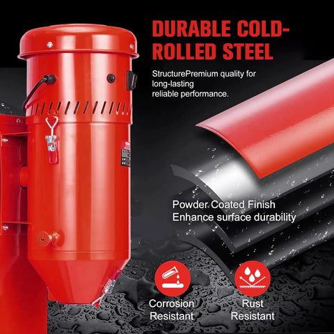 Beast 1.6 HP Industrial Dust Collector with durable cold-rolled steel, corrosion and rust resistant features.
