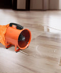 VEVOR Portable Ventilator with Hose, 2 Speed, 12 Inch Utility Blower on floor with water, 16.4ft duct attached, 367W 2894CFM industrial air mover