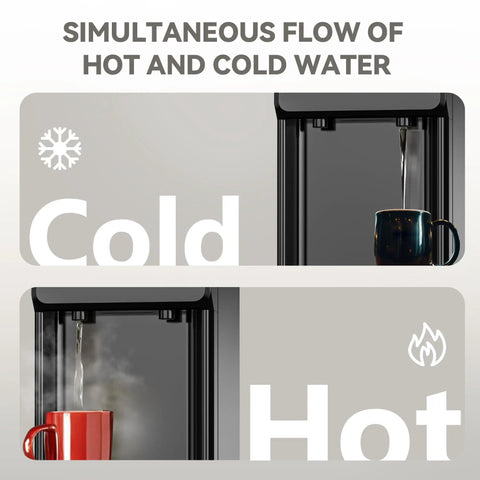 Top Loading Hot And Cold Water Dispenser For 3 Or 5 Gallon Bottles With Kid Safe Lock Ideal Office Or Home Water Cooler dual spouts