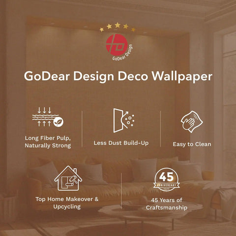 Natural Woven Grasscloth Textured Wallpaper Roll For Bedroom And Living Room Decor Faux Grass Cloth Look With Rich Vintage Cream Finish 23 W X 96 L Non Pasted Paper Easy DIY Accent Wall Dope Texture - GoDear Design Deco Wallpaper, long fiber pulp, easy to clean