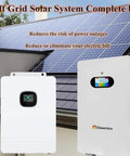 Keep The Lights On All Night With This Heavy Duty 48V Off Grid Solar System Kit Featuring 5Kwh LifePo4 Storage A Rock Solid 10Kw Inverter And Ten 550W Panels Built Tough For Daily Use. Image showing solar panels on roof and solar system kit.