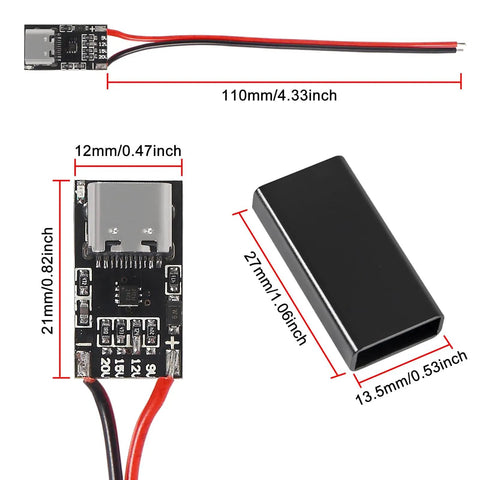 Five Pack USB C PD Trigger Board With QC Support PD2.0 PD3.0 5V 9V 12V 15V 20V Output Fixed Voltage Power Module Up To 100W 5A With Housing