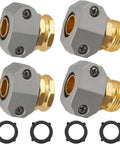 Premium Garden Hose Repair Kit With Extra Aluminum Connectors And Stainless Steel Clamps For 3/4 And 5/8 Inch Water Hoses That Stop Leaks Fast And Keep Your Outdoor Setup Running Smooth All Summer Long Without Breaking The Bank Or Dealing With Flimsy. aluminum hose repair connectors and washers