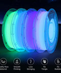 Glow In The Dark Multicolor Fast Change 3D Printer PLA Filament Bundle 1.75mm 5m Per Spool 200g Each 4 Pack With Green Blue Blue Purple Glitter Colors UV Reactive Printing