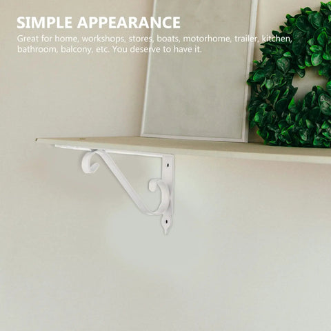 Heavy Duty Corner Shelf Brackets Wall Mount Supports Rock Solid Iron L Brackets Built Like A Tank For Diy Wood Shelving and Workshop Storage Super Sturdy Black Metal Braces Zero Stress Setup with elegant white finish