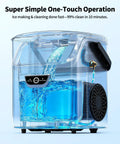 Nugget Ice Maker With Handle, 40 Lbs Per Day, Countertop Ice Maker Ready In 5 Minutes, displaying water filling and control panel.