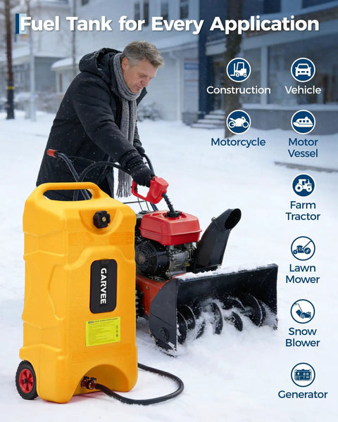 Heavy Duty 16 Gallon Gas Can Made From Industrial HDPE Fuel Container Resists Corrosion And Dents For Emergency Storage R Jobsites And Outdoor Adventures