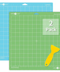 HTVRONT 2-pack 12x12 cutting mats: green StandardGrip and blue LightGrip for Cricut machines