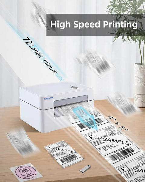 Bluetooth 4x6 Thermal Shipping Label Printer Workhorse For Small Business, Wireless Label Printer For Amazon Shipments in action