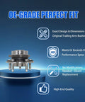 2 Pack Front And Rear Wheel Bearing Hub Assembly With ABS 5 Lug Fit For Chevy Impala on display with product features