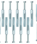 M8x60 Expansion Nut Drywall Anchors Screw Kit, 30 Sets, Self-Drilling, No-Prep Installation, Yellow Zinc Plated Carbon Steel, Rust-Resistant Thread Fixing Bolts for Secure Wall Mounts, assorted anchors and screws