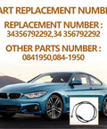 Rear brake pad wear sensor cable for BMW; black cable with blue car and inset sensor image.