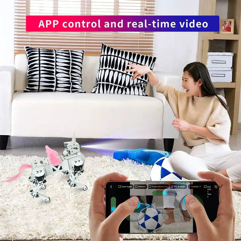 Unicorn Inspired Dope Remote Control Robotic Kit With Voice Control App Control FPV 13DOF Programmable Bionic Pet Toy For Teens And Adults ESP32 Open Source Educational Project app control and live video in home