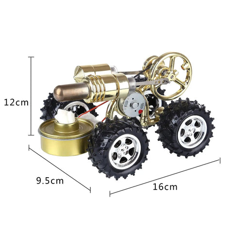 Car Kit With Alcohol Lamp Power Featuring Stirling Engine Tech, Metal Hot Air Car Model For Hands On Science, 16cm x 12cm