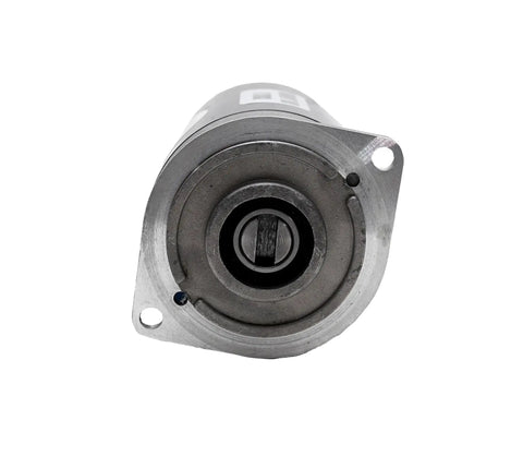 Front view of Heavy Duty 12 Volt Replacement Motor For RV Hydraulic Power Leveling System Pump Unit 414850 179327 Slotted Shaft