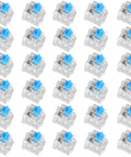 30Pcs Blue 3 Pin Mechanical Keyboard Switches With Clicky Tactile Feedback Precise Typing Dustproof Durable design arrayed neatly