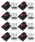 Spring Loaded Push Button Cabinet Latches, 8 Pack, ABS Zinc Alloy, Surface Mounted with screws, black color.