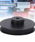 Hella Durable Black Aluminum Timing Pulley With 80 Teeth And Single Bore Groove showing top view of V belt sheave for 3D printers.