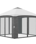10x10 Pop Up Canopy Tent With Netting For Outdoor Parties Instant Setup Easy Setup Gazebo with height adjustable legs in gray