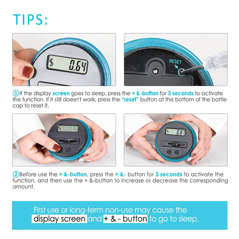 Instructions for Ultra Large Digital Coin Bank With LCD Counter For All US Coins, 2.8L Capacity Money Jar That Holds Over 2000 Coins