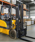 High Stability Electric Forklift With Reinforced Mast And Low Power Motor that smoothly handles warehouse materials in a storage facility.