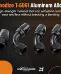 Anodize T-6061 aluminum fittings for 16AN Fuel Line Kit With Nylon Braided CPE Rubber Oil Cooler Lines For Your Ride, 5 Feet Long