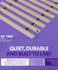 Top Notch Wood Queen Bed Slats Deliver No Hassle Mattress Support Without Adding Extra Height With Smart Fabric Sleeve To Keep Slats Locked Together For Quick Setup And Smooth Even Spacing For Straight Up Sturdy Nightly Rest, 0.68-inch thick wooden slats.