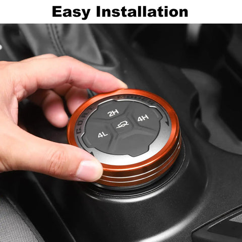 Orange Aluminum Alloy 6 Piece Switch Knob Set For Air Conditioning Headlights 4WD And Trailer Gear Covers easy installation