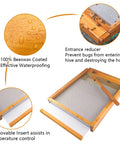 Two Pack Beehive Screened Bottom Boards for Langstroth Hives 10 Frame, Beeswax Dipped Cedar Wood with Entrance Reducer details