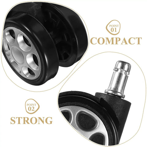 Badass Heavy Duty Office Chair Casters With Slamdown Lock Brakes And Buttery Smooth Rollin Swivel Wheels Built For Gaming Desks And Hardwood Floors Straight Up Durable Five Pack