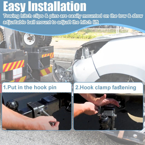 Stainless Steel Trailer Hitch Pin And Clip Kit For 2-Inch And 2-Point-Five-Inch Receiver Hitches installation process
