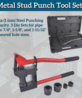 Lever-Action Sheet Metal Punch Kit For 20 Gauge Steel With Conduit Hole Cutter Set Includes 7/8 Inch 1-1/8 Inch And 1-11/32 Inch Knockout Drivers For Precise Holes And Clean Cuts.