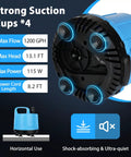 Blue Heavy Duty Submersible Water Pump 1200 GPH 115W for large tanks with strong suction cups and 8.2-ft cord.
