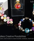 Stellar Beading Designer Kit For Beginners, All In One Bracelet Making Set With 1600 Beads, Premium Resin Beads on display