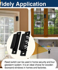 Two Pack Magnetic Reed Door Window Sensor NC And NO Modes Surface Mount Alarm Sensor Kit shown installed on windows and door