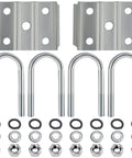 Heavy Duty Trailer U Bolt Kit For 3500 Lbs Axles, 2 And 3 Eighths Inch Round Axle With 1 And 3 Quarters Inch Leaf Springs.