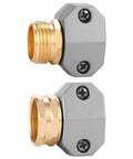 Durable Aluminum And Zinc Garden Hose Coupling Kit For Five Eighth And Three Quarter Inch Hoses, Male And Female Fittings, Two Pack.