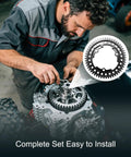 Mechanic installing 52T 1.0M Spur Gear Kit with 18T 20T 22T pinions for XMAXX XRT XO 1 Maxx E Revo 2.0 VXL RC cars