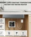 7500W Tankless Electric Water Heater With Remote Control And Digital Display On Demand Hot Water For Home Kitchen Indoor 220V 240V Constant Temperature Guarantee Easy Install under sink