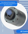 605CC Cooled Astrophotography Camera highlighting AR coating and protective glass for infrared transmittance, 9MP IMX533 sensor