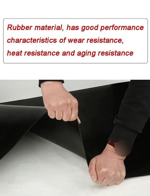 Hands demonstrating the flexibility of Rock Solid Premium Anti Slip Rubber Pad Oil Resistant Heavy Duty Floor Mat.