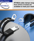 50 Pack Half Inch Cable Clamps 304 Stainless Steel Insulated Hose Clamp Pipe Clamp Wire Clamp with Rubber Cushioned Grip