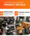 Heavy Duty 800kg Hydraulic Double Drum Vibratory Road Roller features brand engine and control system for pavement repair.
