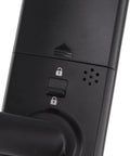 Close-up of the lock mechanism on the Heavy Duty Smart Door Lock featuring touch controls and biometric scanner.