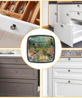 Four Pack Square Cabinet Knobs For Kitchen And Bath Spring Flowers Chicks Fence Style Easy Install Drawer Pulls in kitchen and bath settings