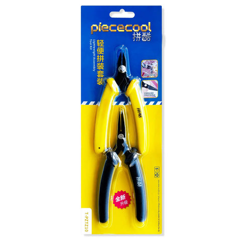 Pro Grade Metal Earth Model Kit Tools Set 2 Piece Clipper And Needle Nose Pliers in yellow packaging for cutting and bending models