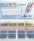Sopoby 250PCS solder-seal wire connectors kit in case with assorted color insulated butt connectors for auto/marine