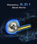 Visual of 5.2:1 gear ratio in 3000 Size Spinning Reel With Ultra Smooth Drag Up To 17.5 Lbs, Lightweight CNC Aluminum Spool