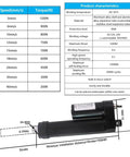IP68 Waterproof Linear Actuator Heavy Duty Electric Push Rod 12V And 24V specifications chart with size and speed details.